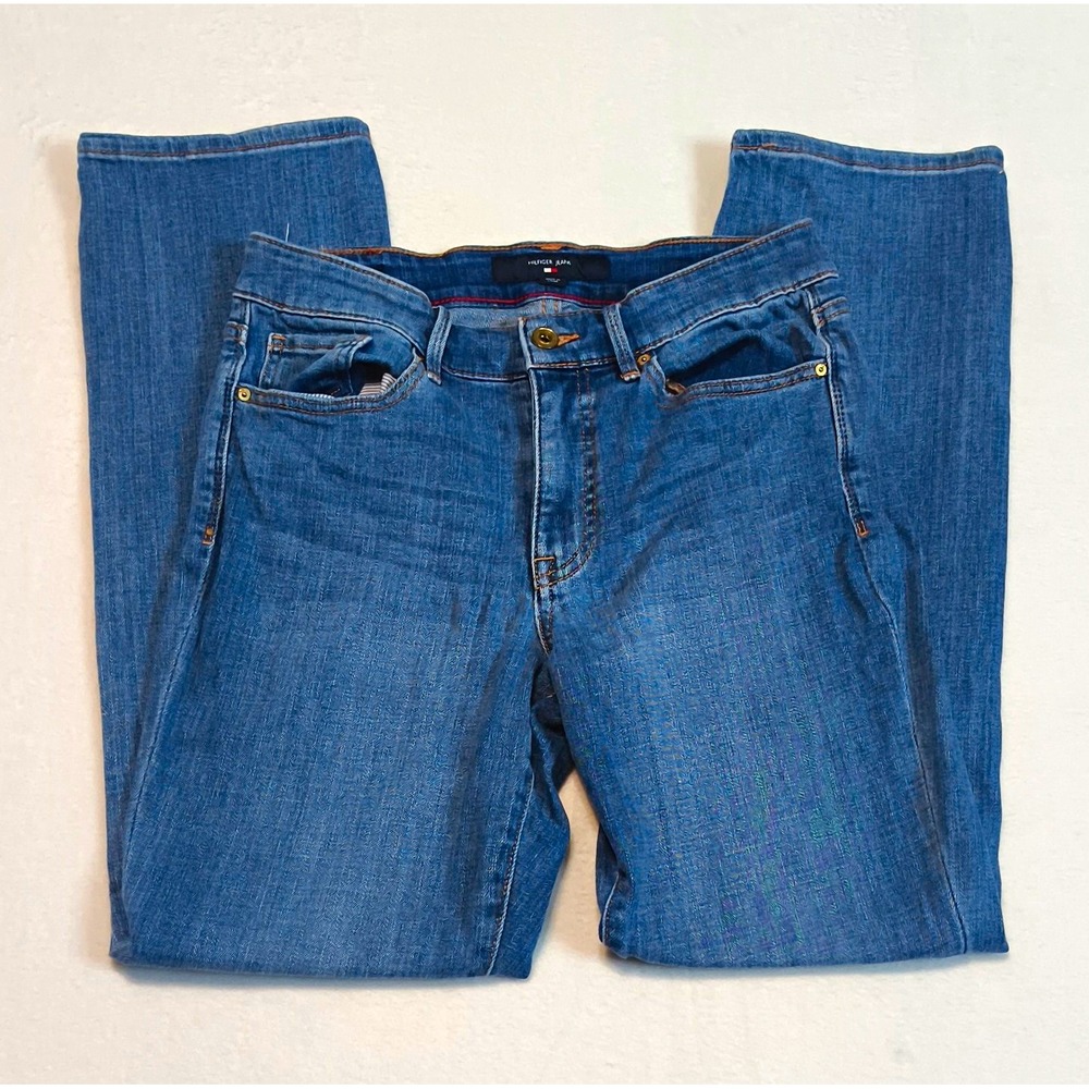 Hilfiger Jeans Women's Straight Jeans Blue Mid Rise Cotton Denim Size 6